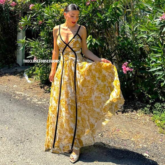 ZARA Blogger Fave Printed Maxi Dress NWT 💛 - Picture 6 of 16